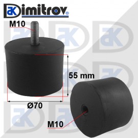 Антивибрационен тампон М10 х Ø 70 х 55 mm